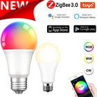 Умсветильник лампочка Zigbee с Wi-Fi, лампочка с изменением цвета, E27, 90-250 В, 9 Вт