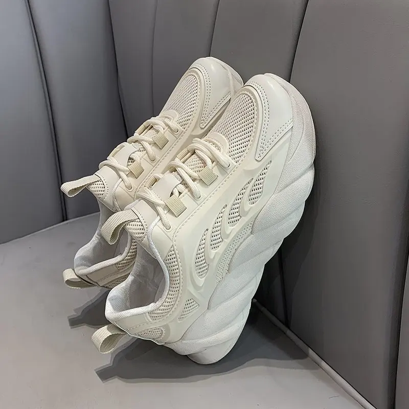 

2021 New Autumn Vulcanize Female Fashion Sneakers Lace Up Soft High Leisure Footwears Breathable Mesh Women Casual Shoes