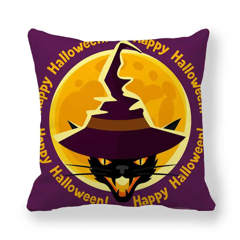 Happy Halloween Декор Подушка Чехол смешной тыквы летучей мыши на велюром полиэстер