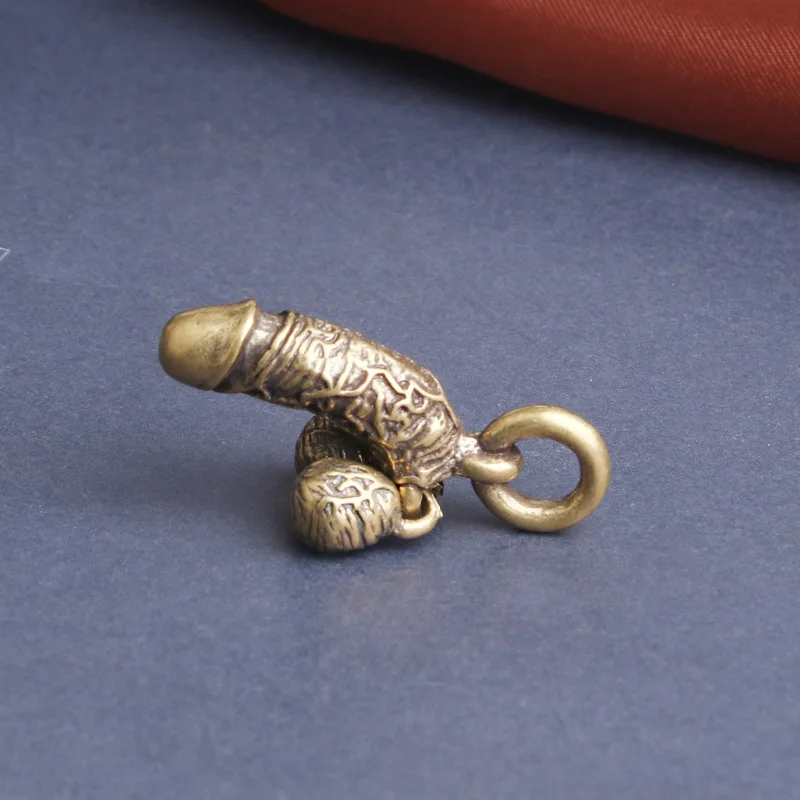 Латунный мужской кулон в виде пениса для брелоков Мини Мужской гениталии форме