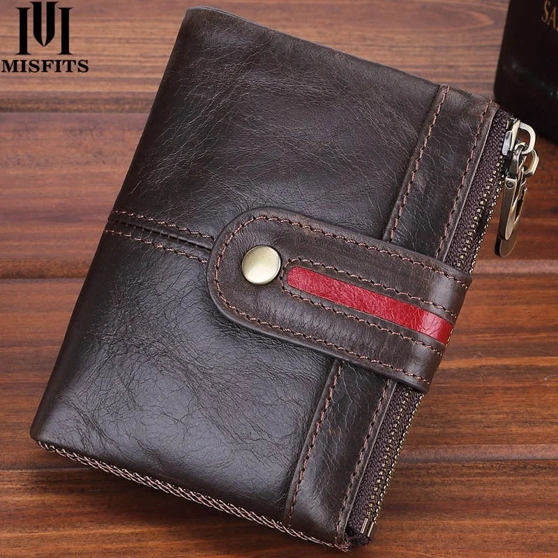 

Mingshi new leather men's short wallet large capacity cattle leather bag leisure zero wallet