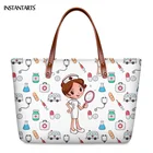 Женская сумка-тоут INSTANTARTS, большая сумка через плечо с мультяшным рисунком, с зеркальным принтом, для медсестер