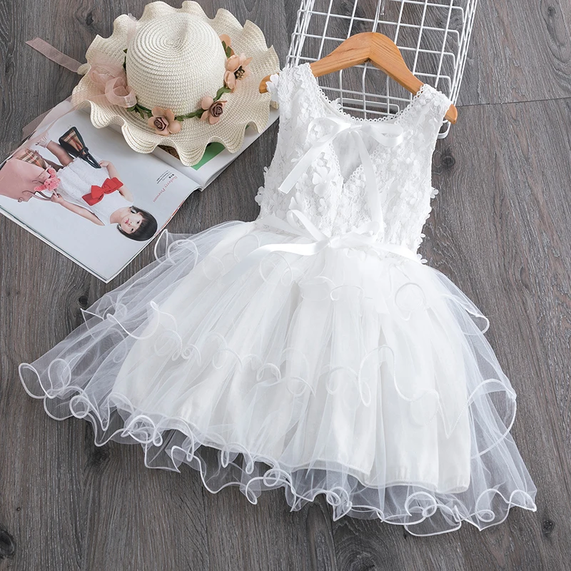 Baby Girls Clothes Little Princess Lace Cake Tutu Sashes Dress Summer Kids Birthday Pink Vestido Infantil Menina 3 5 8 Y | Детская