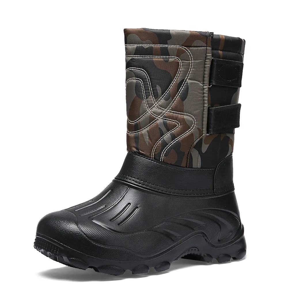 camo black Мужские зимние теплые зимние ботинки водонепроницаемые походные ботинки мужские уличные охотничьи альпинистские сверхлегкие термокамуфляжные высокие тактические ботинки - Цвет: camo black