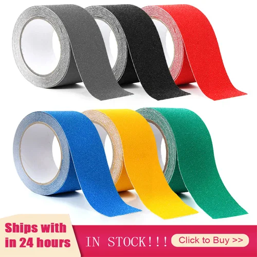 

2020 Rubber Non-slip Tape 5m Long 5cm Wide Black White Gray Transparent Floor Stair Step Anti Slip Abrasive Safety Strip
