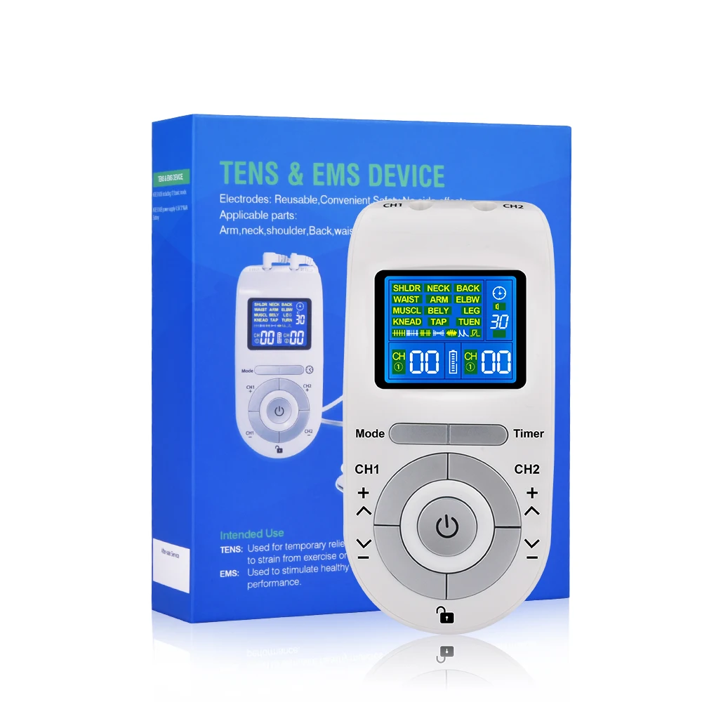 

Electric TENS Unit Digital Therapy Machine Electrodes Massage Device EMS Muscle Stimulator Massager for Full Body Health Care