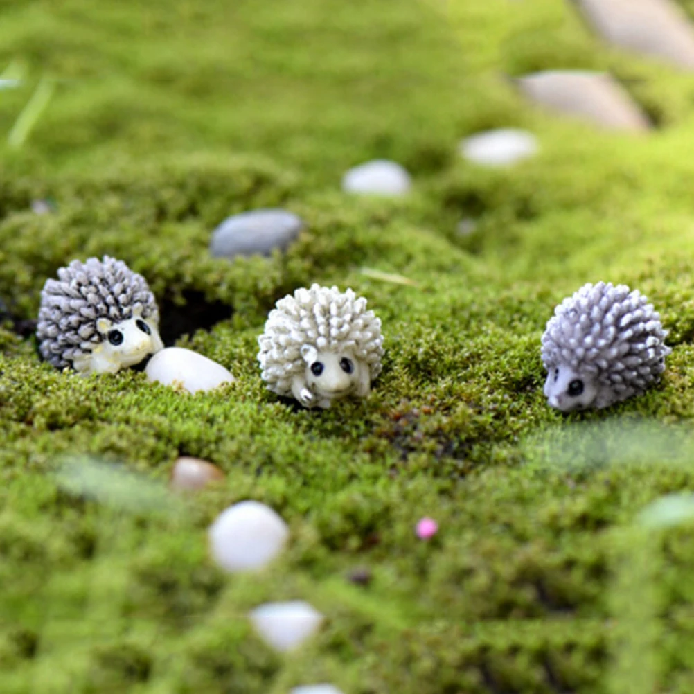 

1PC DIY Mini Miniature Animal Small Hedgehog Micro Landscape Dollhouse Decor Resin Garden Ornament Color Random