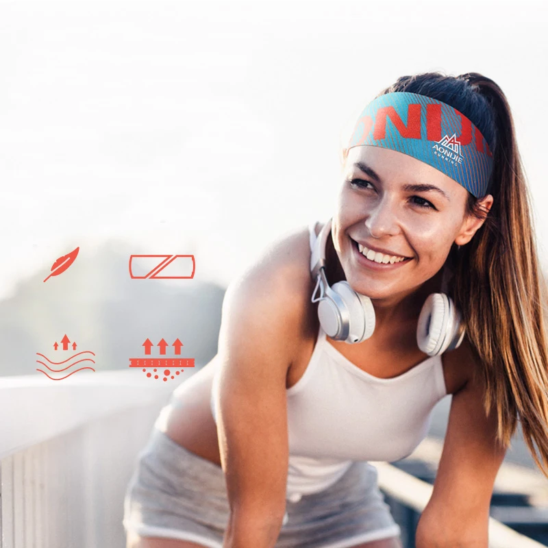 AONIJIE Wide Sports Headband Sweatband Hair Band Tie for Both Women and Men Workout Yoga Gym Fitness Running Cycling | Спорт и