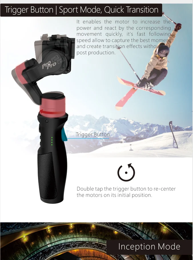 Hohem iSteady Pro 2 3-осевой ручной карданный стабилизатор для Gopro с отслеживанием