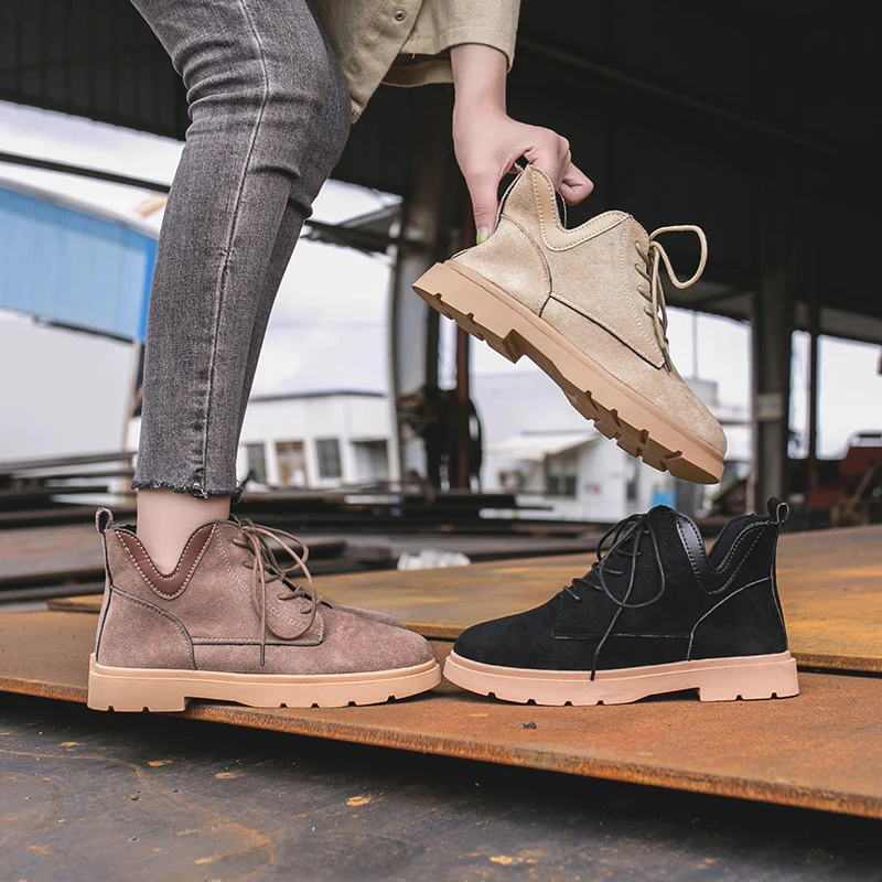 Женские ботинки мартинсы LZJ весна 2019 новая женская обувь замшевые женские в