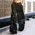 Штаны оверсайз женские, с принтом черепа, кота, цветов, широкие штаны с карманами