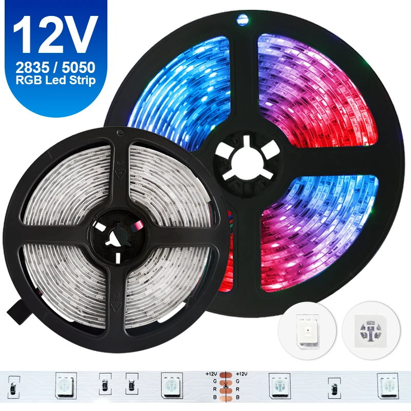 

Led Strip Lights 12v RGB GRB Led Lights 2835 5050 SMD 60Led/M Waterproof Flexible Tape Decoration for Room Ribbon Led Stripe