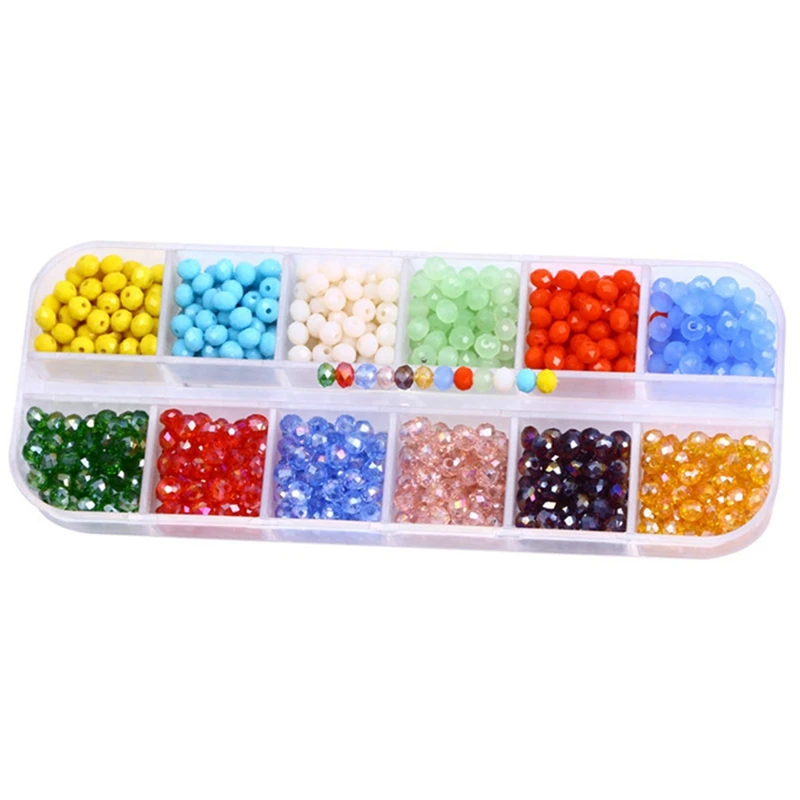 

Плоские бусины 12 цветов 4 мм, хрустальные бусины в коробке, бусины ручной работы «сделай сам», аксессуары для ювелирных изделий