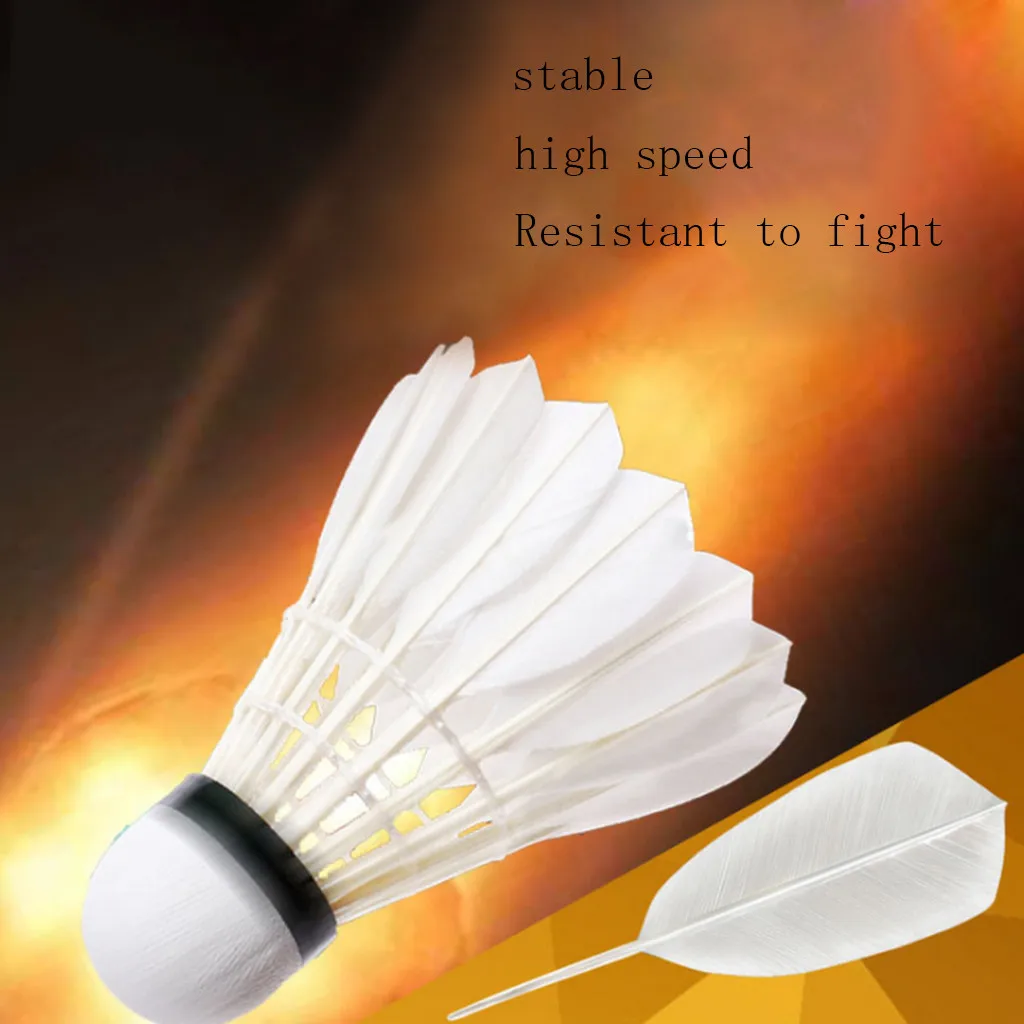 Новые 12 шт белые перья Бадминтон мяч Воланы Спорт на открытом воздухе Обучение