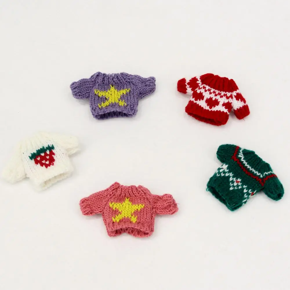 Вязаная рубашка со звездами рождественской елкой Одежда для куклы аксессуары