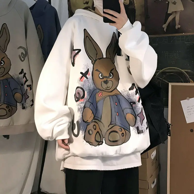 

Oversize Kangaroo Hoodie Streetwear Men Fashion Hip Hop Loose Hoodie Casual White Sweatshirt Streetwear Male Loose Pullover Tops