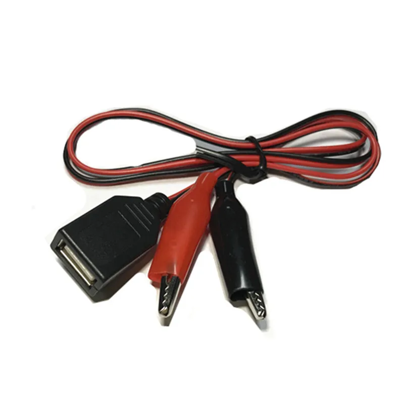 USB-разъем Мама к тестовым зажимам крокодил зажим USB папа адаптер питания провод 58
