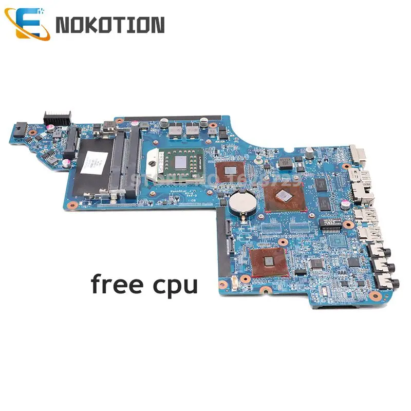 NOKOTION материнская плата для ноутбука hp DV6 DV6-6000 hp MH-41-AB6300-D00G 642528-001 640451-001 644643-001 разъем S1 DDR3 Бесплатный процессор