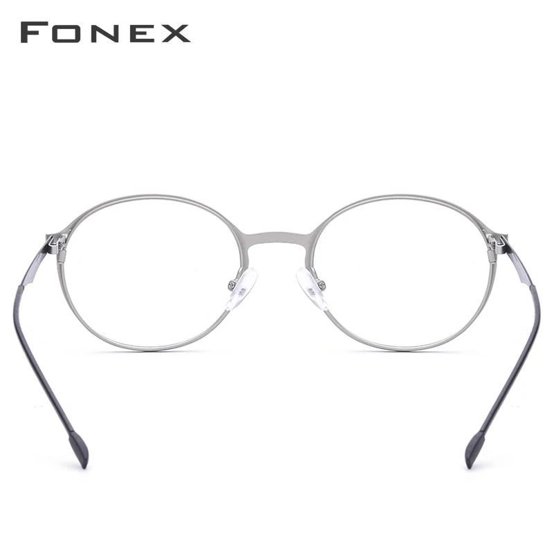 Круглые очки из FONEX сплава для мужчин и женщин, оптическая оправа для близоруких очков, ультралегкие очки без винтов по рецепту, 8821