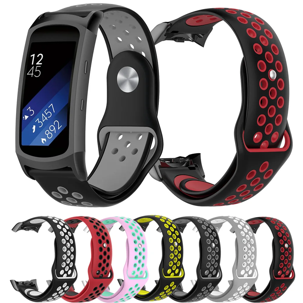 Спортивный силиконовый ремешок для часов Samsung Gear Fit 2 Pro / SM R360 смарт браслет