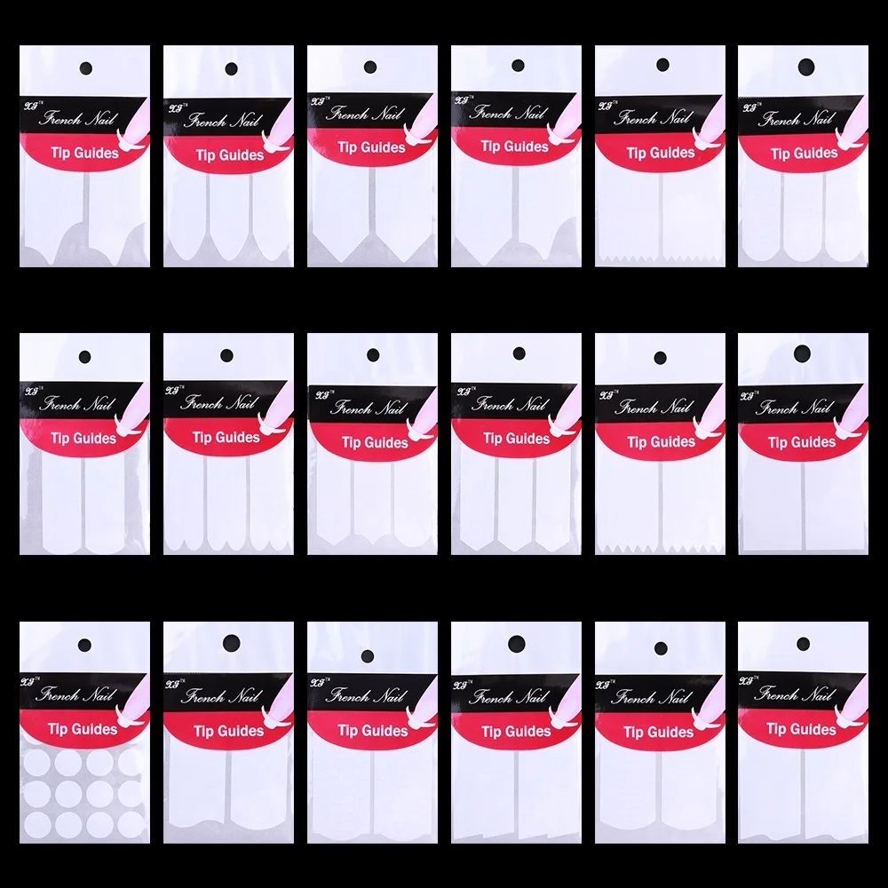 18 наклеек французские трафареты для ногтей DIY руководство дизайна Клей Дизайн