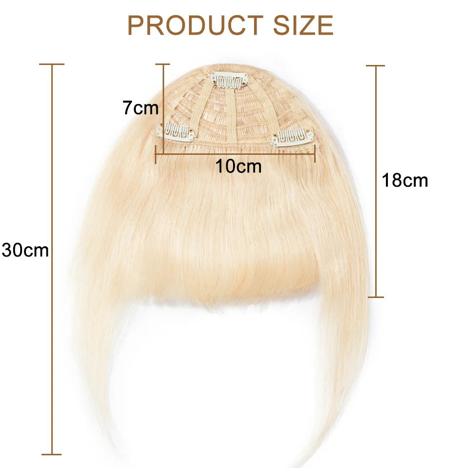 

S-noilite 25g Neat Front Fringe Clip Hair Bangs In Human Remy Hair Extensions Sweeping Side Blunt Bang Natural Black Blonde