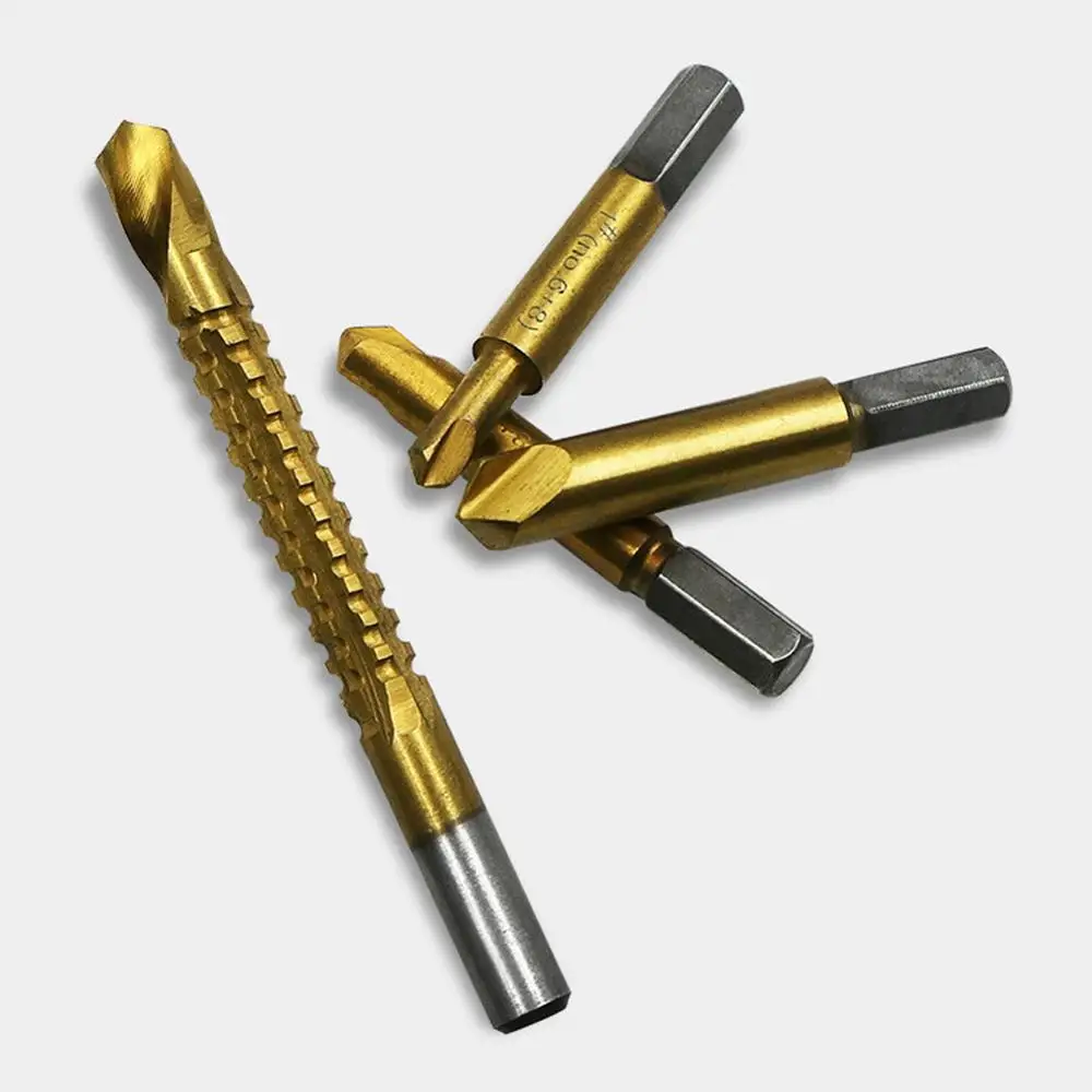 Спиральная пила с титановым покрытием 4 шт. сверло для резки металла дерева