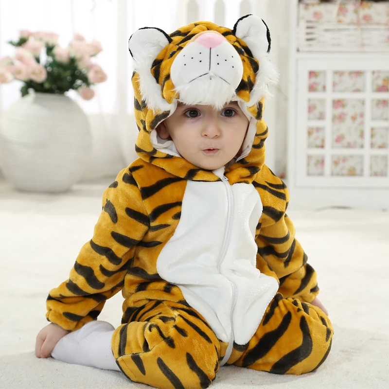 Umorden-Disfraz de tigre Kigurumi para bebé, disfraz de Animal de dibujos animados, mono infantil, mono de franela suave