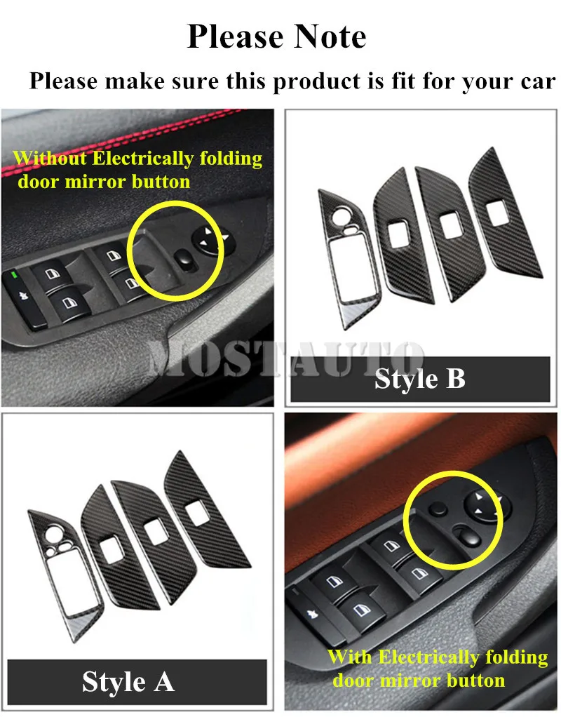4 шт. декоративные накладки на дверь и окно из углеродного волокна для BMW X1 E84 2010-2015