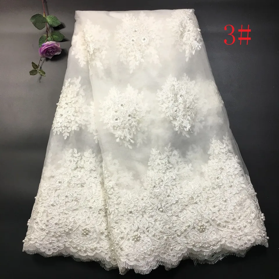 Белый кружевной ткани африканская кружевная ткань 2021 высокое качество кружева с
