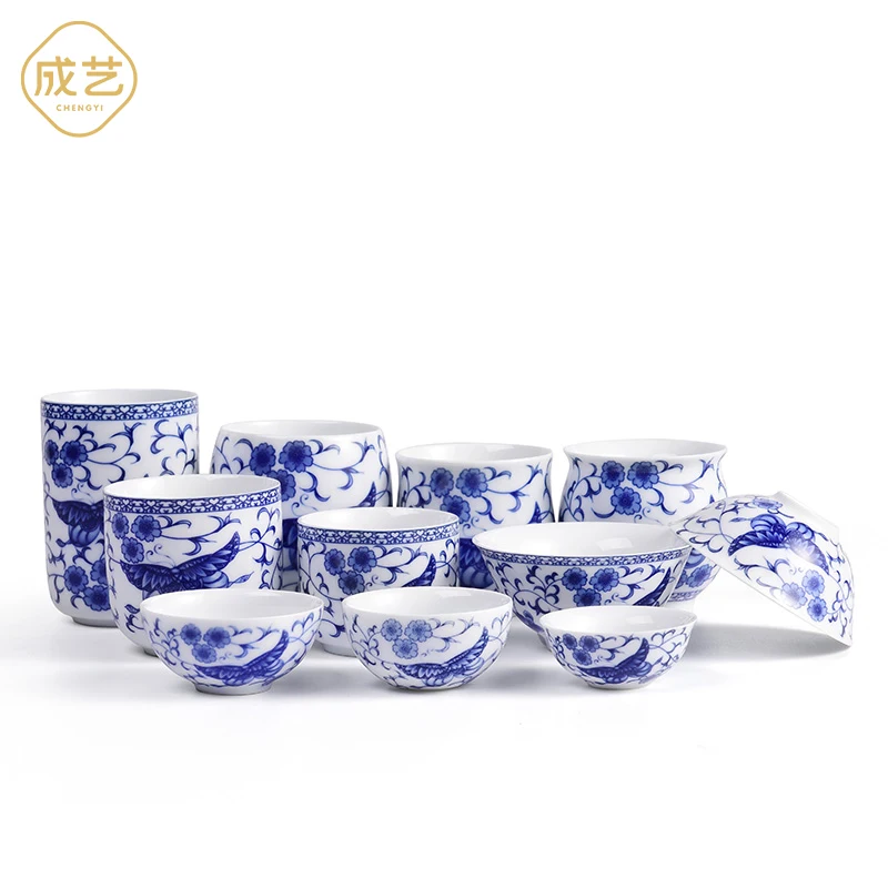 

Hot Sale Ceramic Porcelain Blue and white coffee Chinese small tea cup