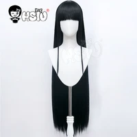 noshiro wig game azur lane cosplay hsiu brand black fiber synthetic long hair girl fashion halloween prom party wigfree wig cap