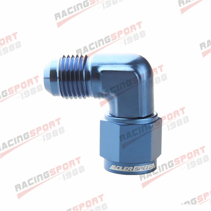 

6AN AN6 AN-6 Female To Male Flare 90 Degree Aluminum Adapter Fittings Blue