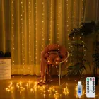 3X1M3X2M3X3M Батареяusb Led Шторы гирлянда сосульки светильник Медный провод Волшебная Гирлянда новогодняя Свадебная вечеринка лампы праздничного декора