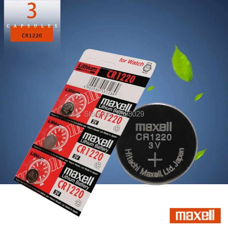 3 шт. литий ионные батарейки для maxell CR1220 CR 1220 DL1220 BR1220 ECR1220 LM1220 L04 5012LC|Часовые