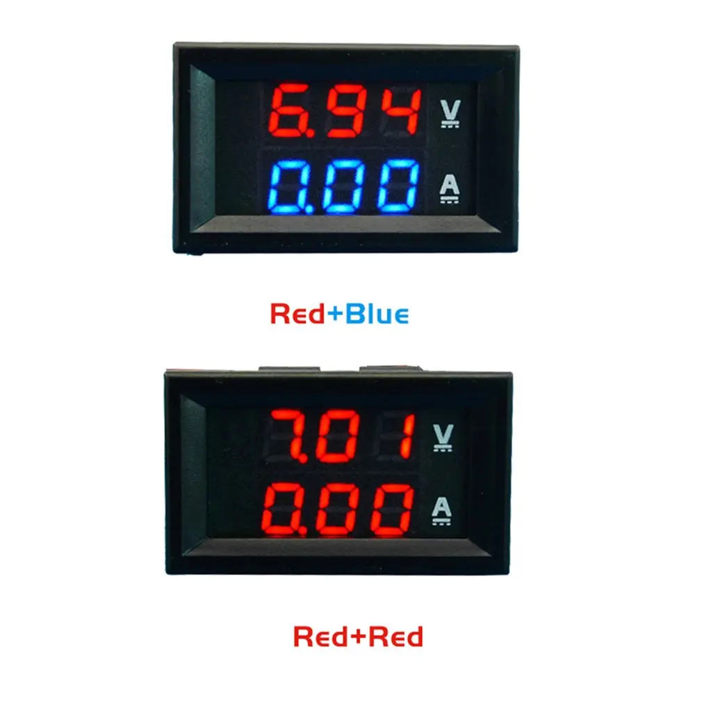 

100V 10A DC Digital Voltmeter Ammeter Blue + Red Dual Color Digital Display LED Amp 2 in1 Multimeter Volt Ammeter Meter Gauge