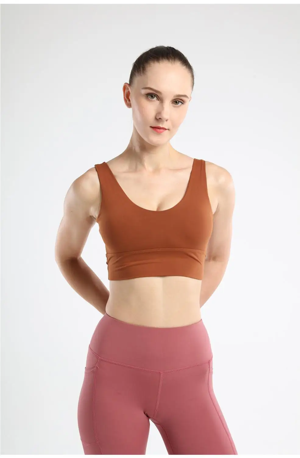 Женский спортивный бюстгальтер пуш ап с глубоким v образным вырезом для йоги