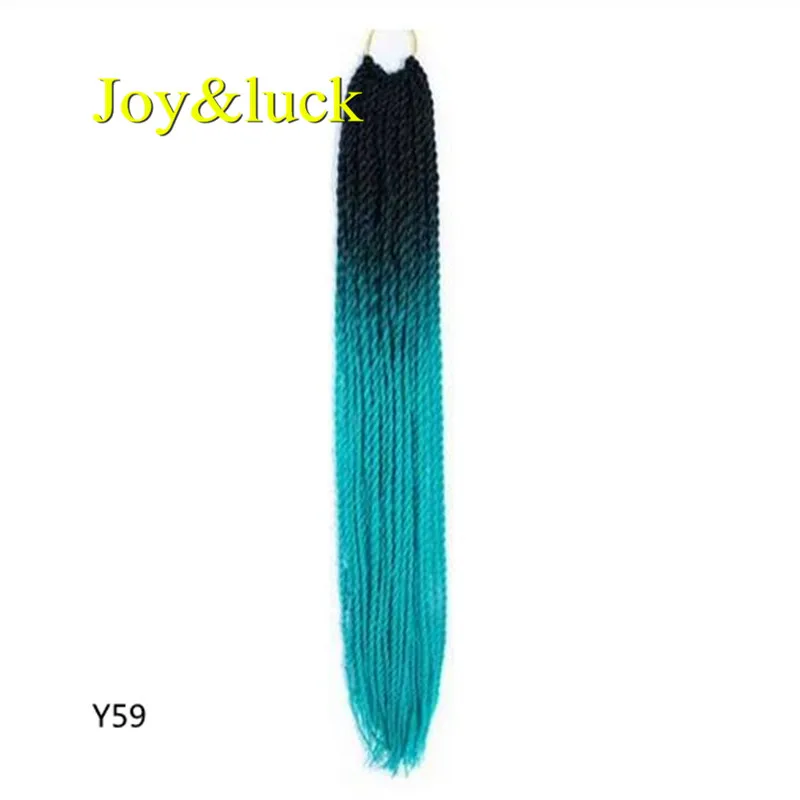 Y59 Joy& luck 24 дюйма Сенегальские закрученные крючком косички 30 прядей синтетические волосы для наращивания плетение волос - Цвет: Y59