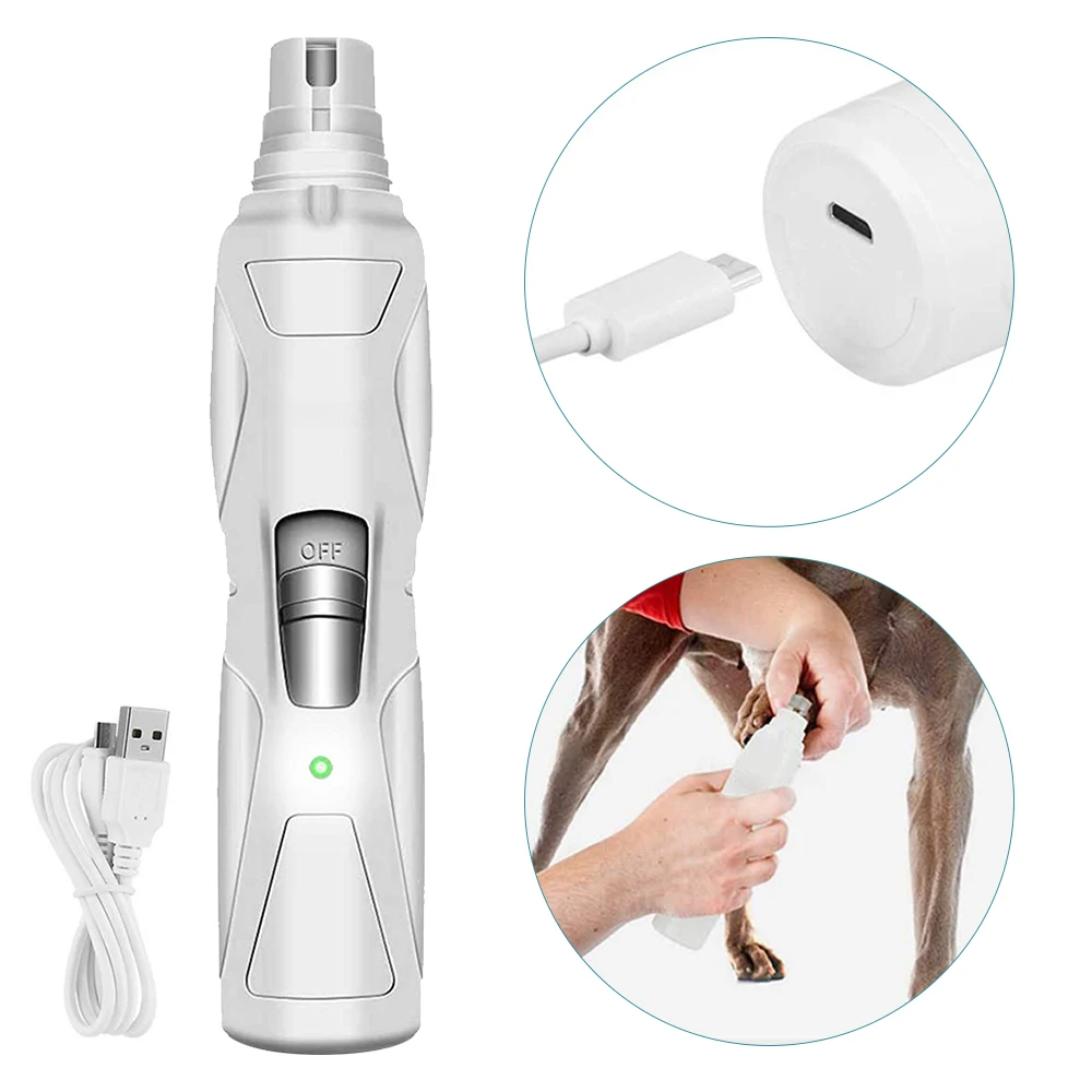 

Pet Dog Nail Grinder Rechargeable USB Animal Clipper Nail Clippers For Dog Cat Nail Grooming Trimmer Low Noise Pet Nail Grinder