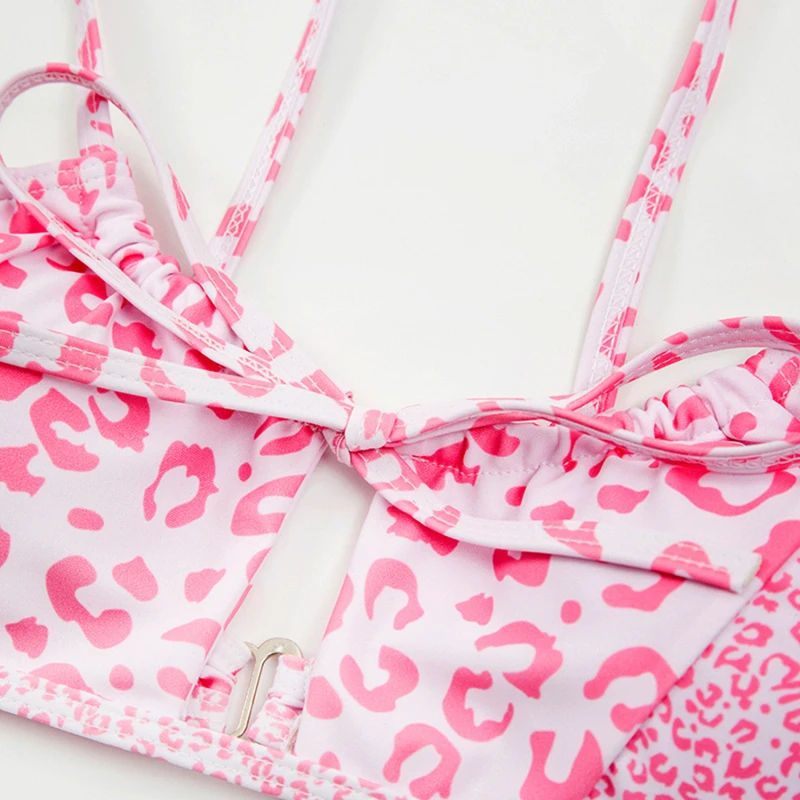 

Leopard Polka Dot Bikinis Suit Sexy Hollow Out String Women Bikini Suit High Cut Swimwear Ladies Bathing Suit Printed Biquini