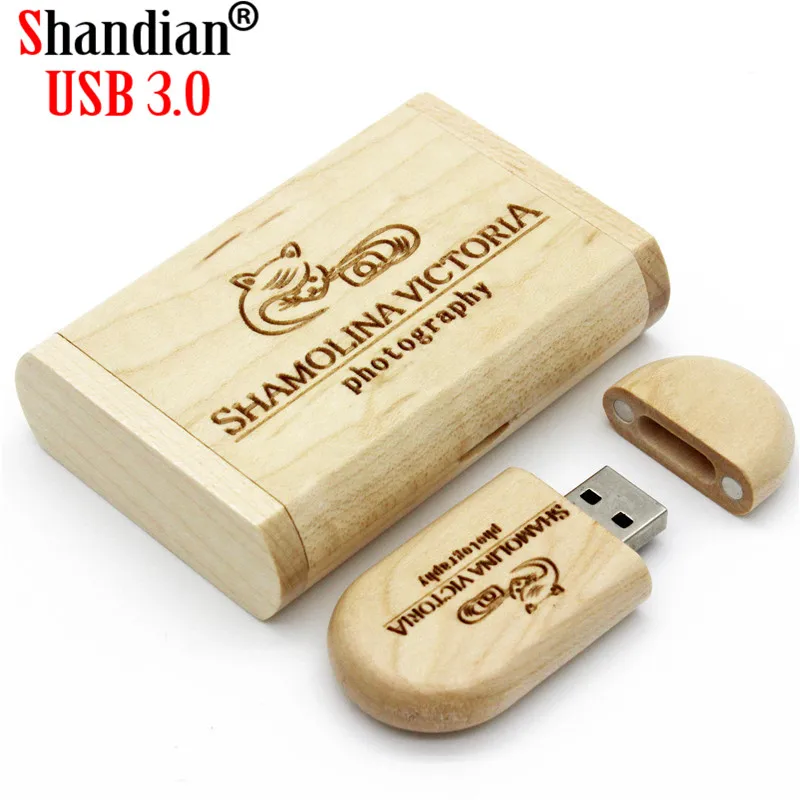 Высокая Скорость деревянный + коробка флеш накопитель USB 3 0 4GB/8GB/16GB/32GB/64GB 128GB