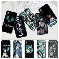 genshin impact xiao black rubber phone case for honor 7a pro 7c 10i 8a 8x 8s 8 9 10 20 lite cover