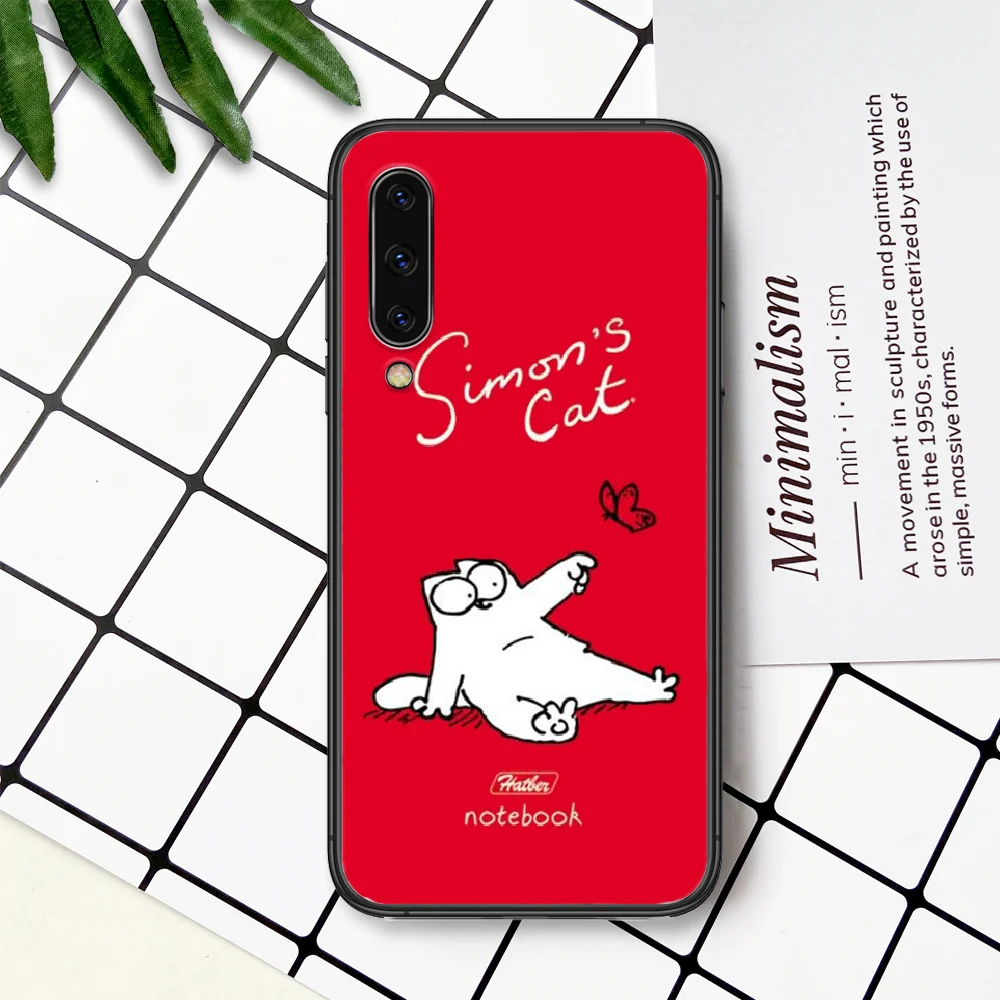 

Simons Cartoon Cute Cat Phone Case For Samsung Galaxy A 3 5 7 8 10 20 20E 21S 30 30S 40 50 51 70 71 black Prime Painting Shell