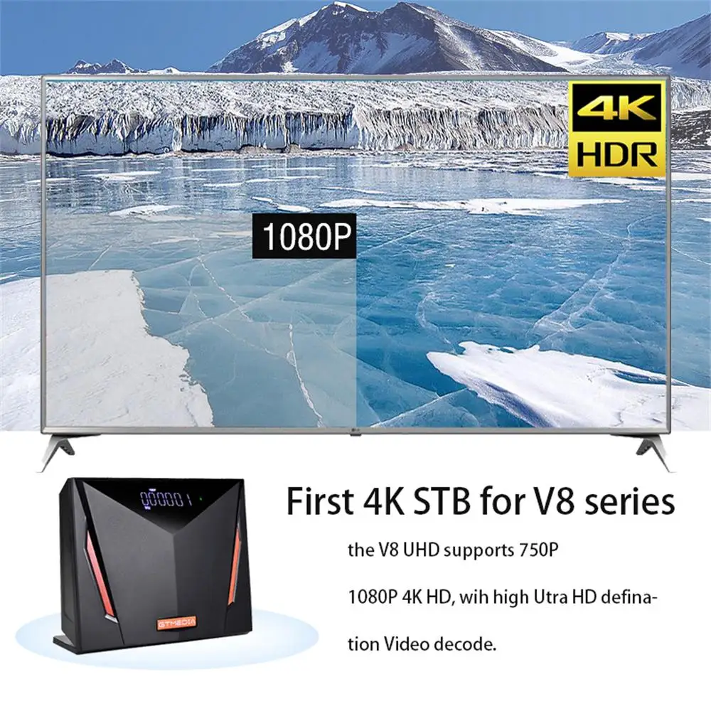 4K Ultra HD декодер GTMEDIA V8 UHD спутниковый ТВ-приемник DVB-S2X/T2/кабель комбинированный