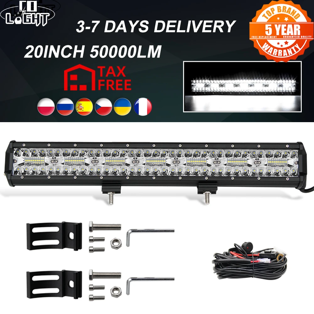 CO светильник 20 дюймов светодиодный бар/рабочий 420 Вт комбинированный прожектор 3