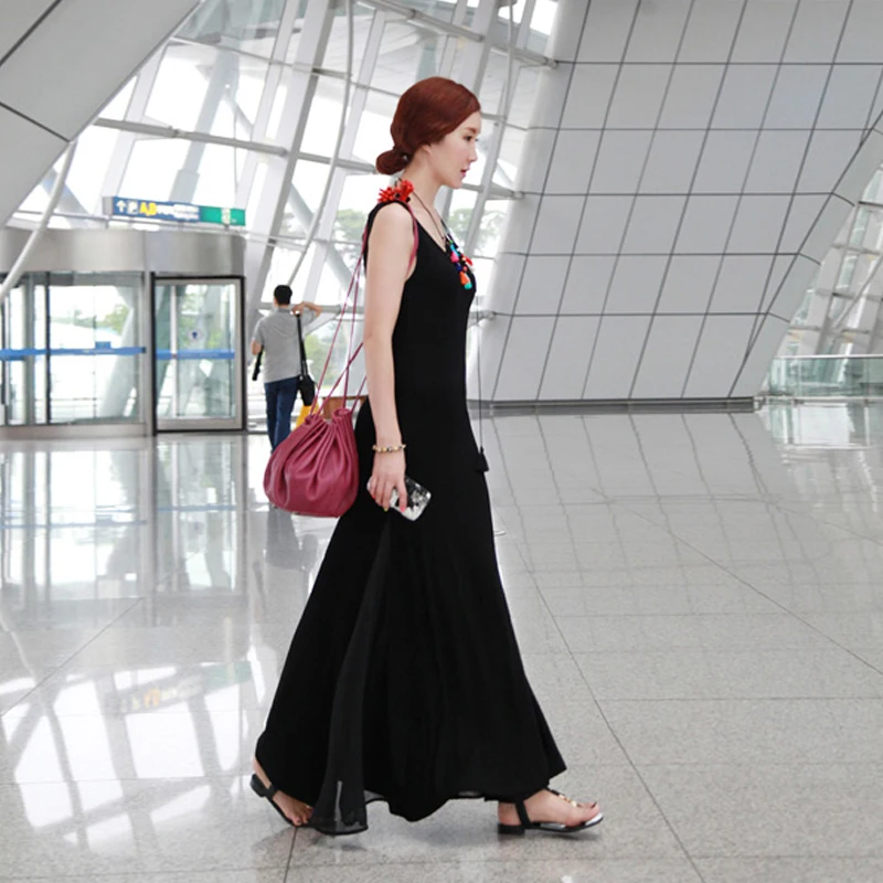 Женское трикотажное длинное платье из модала на весну и лето|Женские платья| |