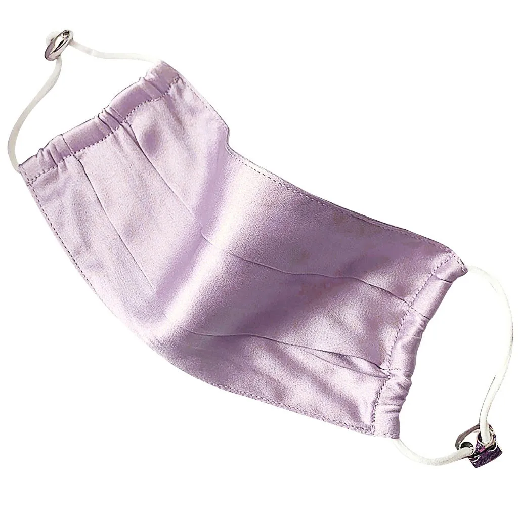 1 шт. двухслойная шелковая Маска для лица высококачественные однотонные маски