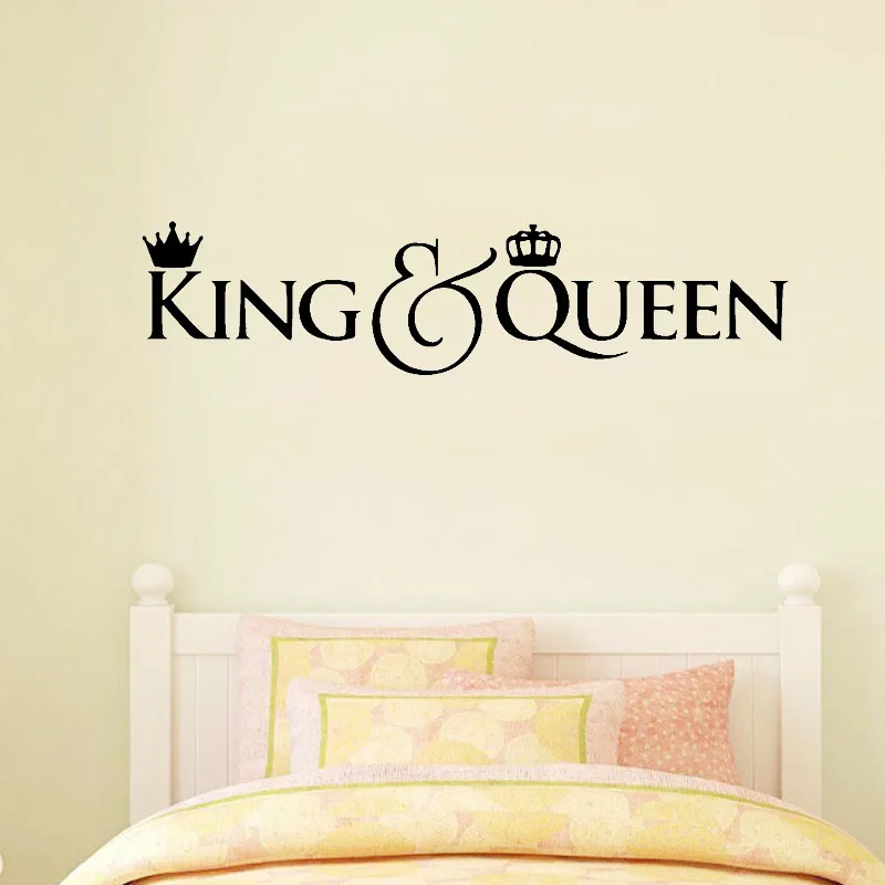 Настенная Наклейка King Queen домашний декор съемное украшение для влюбленной