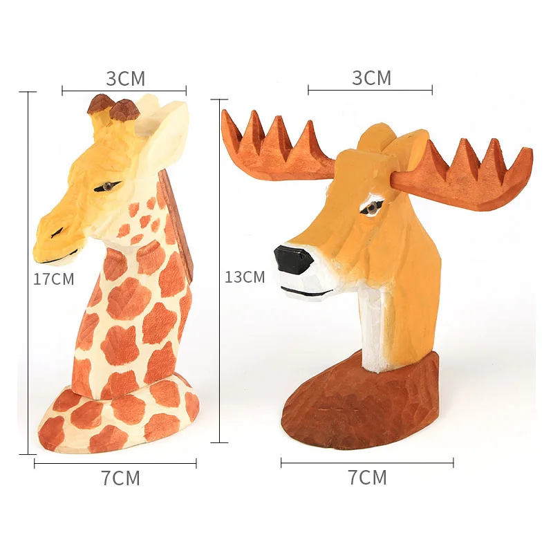 Резная статуя из массива дерева липы с животными стойка для очков держатель