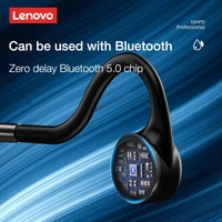 lenovo x5 bone conduction headphone sport running ipx8 waterproof bluetooth headset 8gb storage with mic wireless earphone